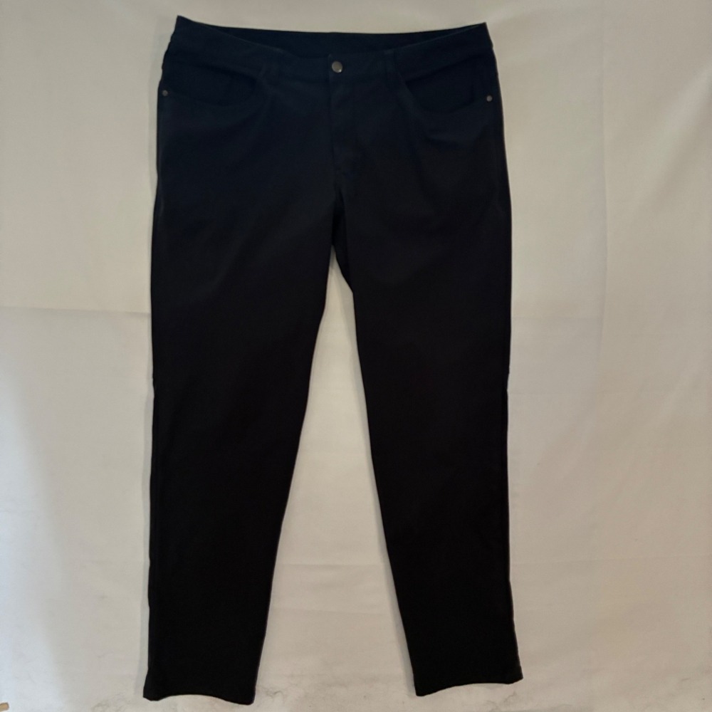 Lululemon Commission Pant Mens 36 Black Slim Fit Tech Chino Trousers - Picture 10 of 11